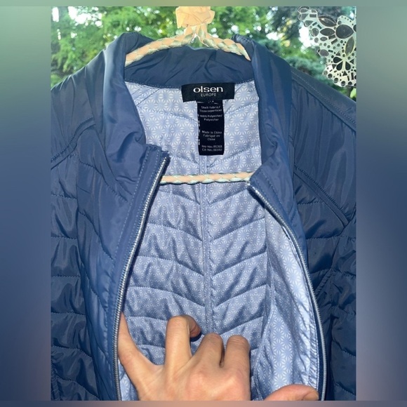 Olsen light blue Quilted Jacket- Large - Picture 10 of 11